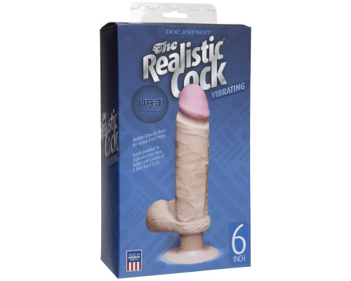 Заказать Вибромассажер-реалистик на присоске The Realistic Cock ULTRASKYN Vibrating 6”- 21,6 см.