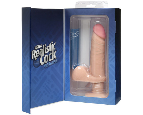 Заказать Вибромассажер-реалистик на присоске The Realistic Cock ULTRASKYN Vibrating 6”- 21,6 см.