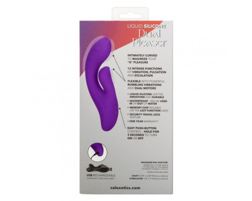 Фиолетовый вибратор-кролик Stella Liquid Silicone Dual Pleaser - 17,25 см.