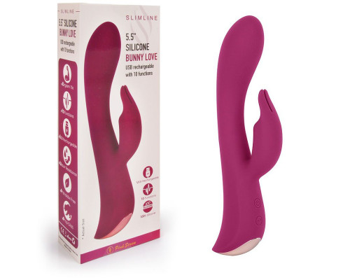 Заказать Бордовый вибромассажер-кролик 5  Silicone Bunny Love - 19,1 см.