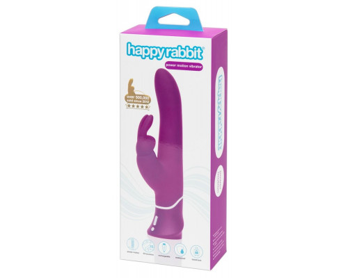 Лиловый вибратор Curve Thrusting Rechargeable Rabbit Vibrator - 24,1 см.