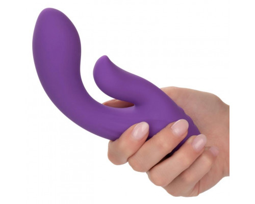 Фиолетовый вибратор-кролик Stella Liquid Silicone Dual Pleaser - 17,25 см.