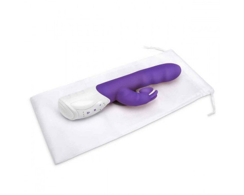 Фиолетовый вибромассажер с клиторальной стимуляцией Clitoral Suction Rabbit - 24,5 см.