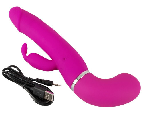 Заказать Лиловый вибратор-кролик с функцией сквирта Cumshot Rabbit Vibrator - 24 см.