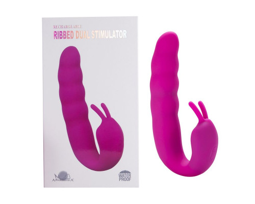 Заказать Розовый вибратор Ribbed Dual Stimulator - 17 см.