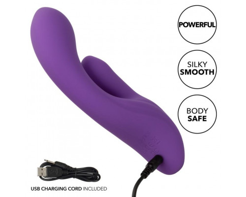 Фиолетовый вибратор-кролик Stella Liquid Silicone Dual Pleaser - 17,25 см.