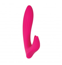 Розовый вибратор с клиторальным отростком Bliss Vibrator - 17,8 см.