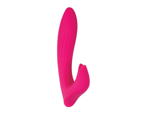 Розовый вибратор с клиторальным отростком Bliss Vibrator - 17,8 см.