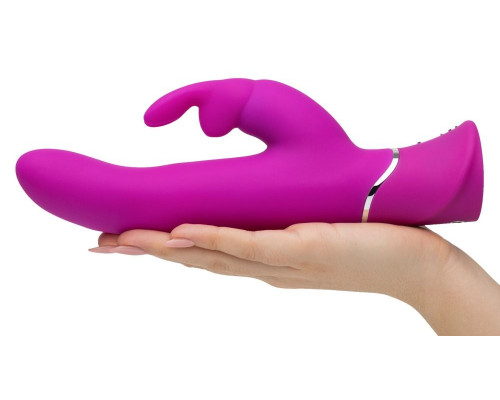 Лиловый вибратор Curve Thrusting Rechargeable Rabbit Vibrator - 24,1 см.