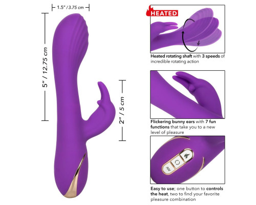 Заказать Фиолетовый вибратор-кролик с нагревом Jack Rabbit Signature Heated Silicone Rotating - 21,5 см.