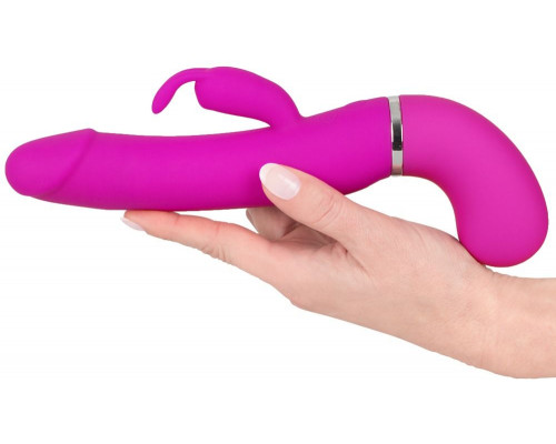 Заказать Лиловый вибратор-кролик с функцией сквирта Cumshot Rabbit Vibrator - 24 см.