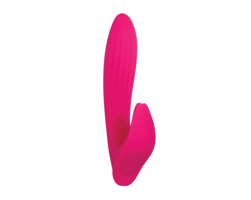 Розовый вибратор с клиторальным отростком Bliss Vibrator - 17,8 см.