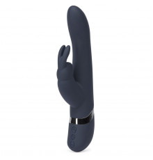 Тёмно-синий вибратор Oh My USB Rechargeable Rabbit Vibrator - 25,4 см.