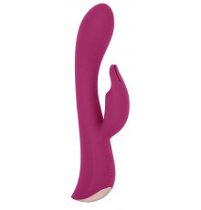 Бордовый вибромассажер-кролик 5  Silicone Bunny Love - 19,1 см.