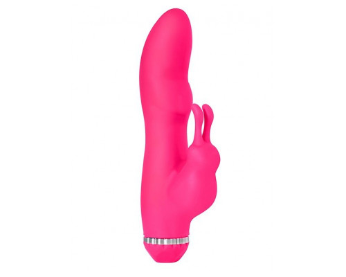 Заказать Розовый вибратор с клиторальным стимулятором PURRFECT SILICONE DELUXE RABBIT - 19 см.