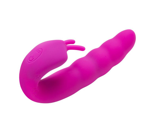 Заказать Розовый вибратор Ribbed Dual Stimulator - 17 см.