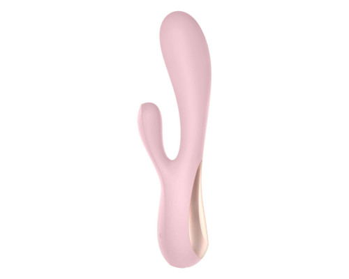 Розовый вибратор-кролик Satisfyer Mono Flex с управлением через приложение - 20,4 см.