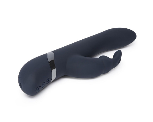 Тёмно-синий вибратор Oh My USB Rechargeable Rabbit Vibrator - 25,4 см.