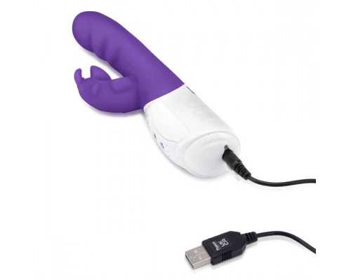 Фиолетовый вибромассажер с клиторальной стимуляцией Clitoral Suction Rabbit - 24,5 см.