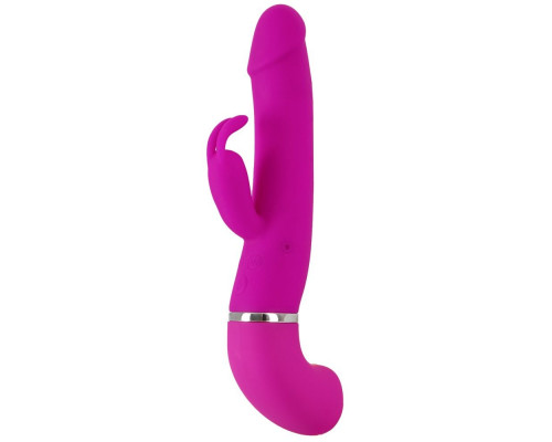 Заказать Лиловый вибратор-кролик с функцией сквирта Cumshot Rabbit Vibrator - 24 см.