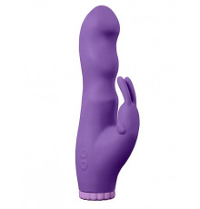 Фиолетовый вибратор с клиторальным стимулятором PURRFECT SILICONE DELUXE RABBIT 100FNCT - 20 см.