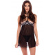 Сорочка с открытым лифом и чокером Out Front Lace   Mesh Chemise