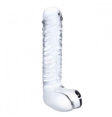 Прозрачный фаллоимитатор 8  Realistic Ribbed Glass Dildo - 20,3 см.