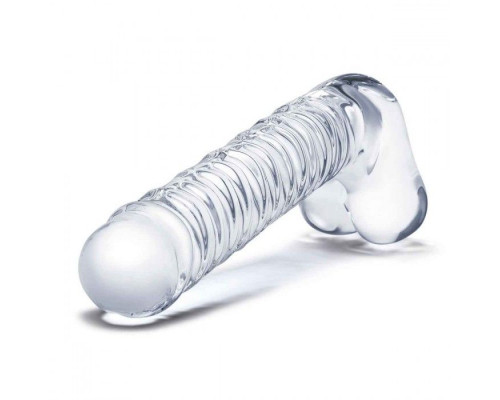 Прозрачный фаллоимитатор 8  Realistic Ribbed Glass Dildo - 20,3 см.