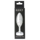 Серебристая анальная втулка Doxy Ribbed Butt Plug - 10,5 см.