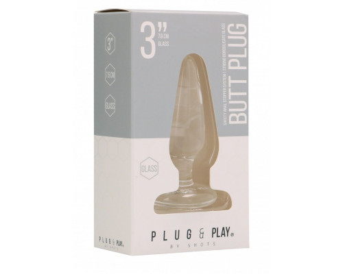 Заказать Прозрачная анальная пробка Butt Plug Basic 3 Inch - 7,6 см.