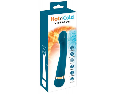 Бирюзовый вибромассажер с температурными режимами Hot n Cold Vibrator - 21,6 см.