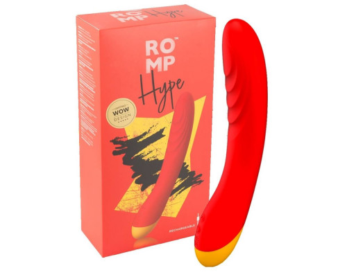 Заказать Красный изогнутый вибромассажер Romp Hype G-Spot - 21 см.