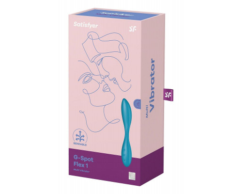 Синий гибкий вибратор Satisfyer G-Spot Flex 1 - 19,5 см.