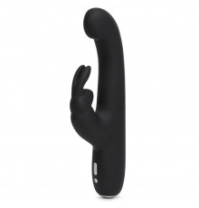 Чёрный вибратор Slimline G-Spot Rechargeable Rabbit Vibrator - 24,1 см.