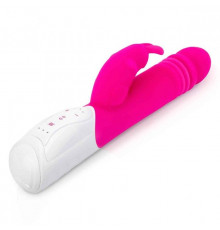 Розовый пульсирующий вибромассажер G-Spot Thrusting Rabbit - 24 см.