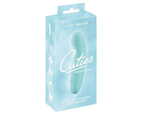 Аквамариновый мини-вибратор Cuties G-Spot Vibrator - 15,5 см.