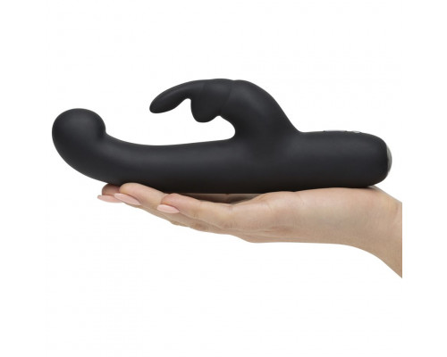 Заказать Чёрный вибратор Slimline G-Spot Rechargeable Rabbit Vibrator - 24,1 см.