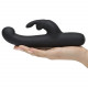 Заказать Чёрный вибратор Slimline G-Spot Rechargeable Rabbit Vibrator - 24,1 см.