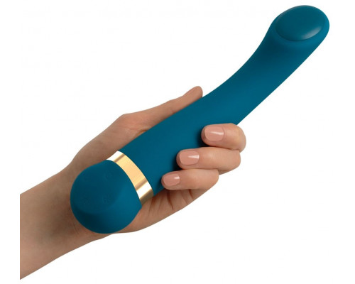 Бирюзовый вибромассажер с температурными режимами Hot n Cold Vibrator - 21,6 см.