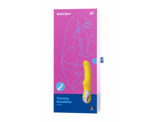 Жёлтый вибратор Satisfyer Yummy Sunshine - 22,5 см.