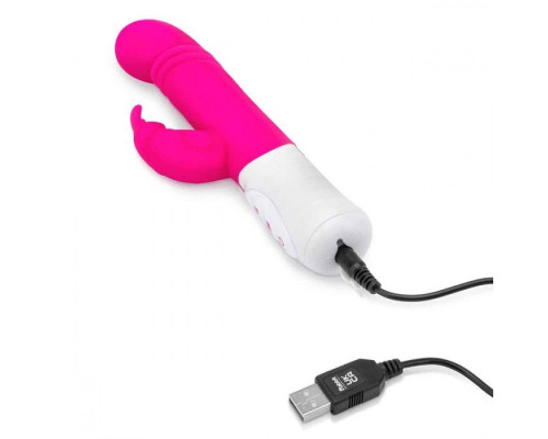 Розовый массажер для G-точки Slim Shaft thrusting G-spot Rabbit - 23 см.