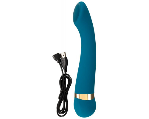 Бирюзовый вибромассажер с температурными режимами Hot n Cold Vibrator - 21,6 см.