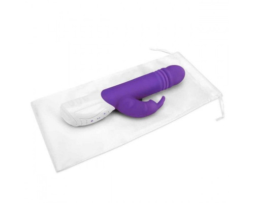 Фиолетовый пульсирующий вибромассажер G-Spot Thrusting Rabbit - 24 см.