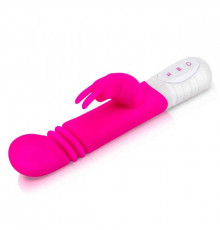 Розовый массажер для G-точки Slim Shaft thrusting G-spot Rabbit - 23 см.