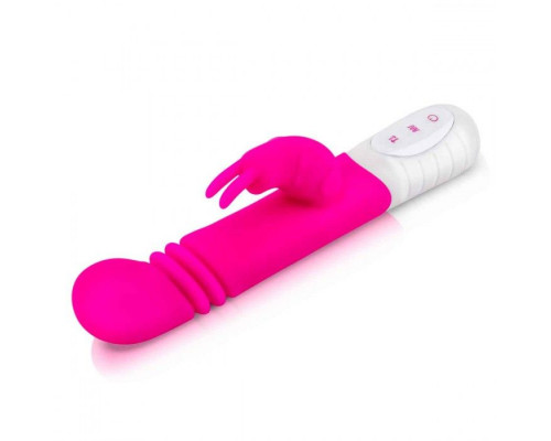 Розовый массажер для G-точки Slim Shaft thrusting G-spot Rabbit - 23 см.