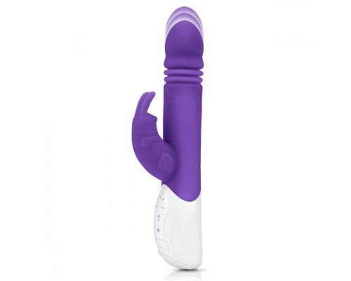 Фиолетовый пульсирующий вибромассажер G-Spot Thrusting Rabbit - 24 см.