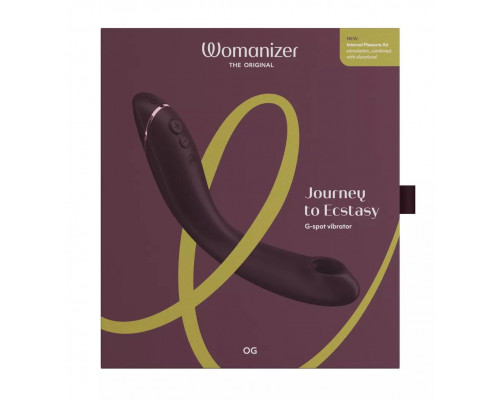 Сливовый стимулятор G-точки Womanizer OG c технологией Pleasure Air и вибрацией - 17,7 см.