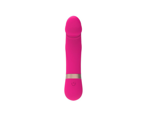 Розовый мини-вибратор с загнутой головкой Dildo Vibe - 11,7 см.