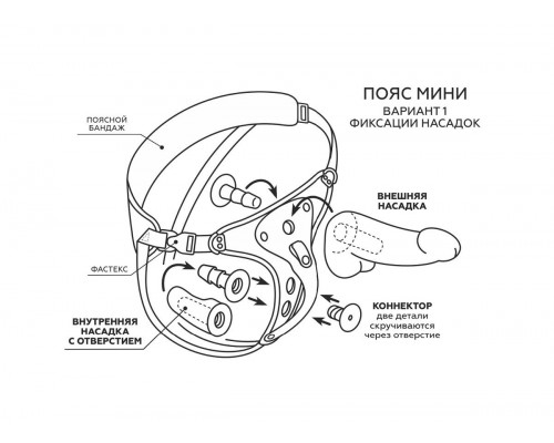 Красно-черный женский пояс с 2 способами крепления насадок