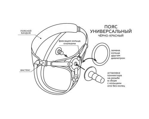 Красно-черные универсальные трусики с 2 способами крепления насадок